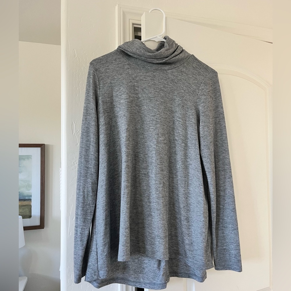 Lulu's Heather Gray Cowl Neck Top